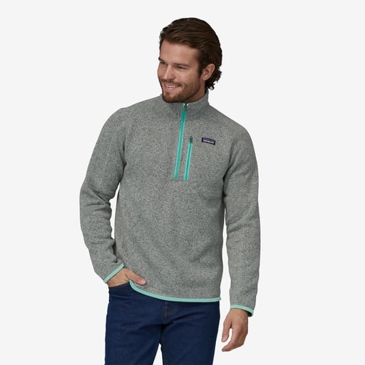 Patagonia Men\'s Better Sweater 1/4 Zip - Stonewash w/Early Teal